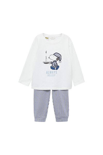 MANGO Pantaloni de pijama alb cireș pentru bebeluș 77024443