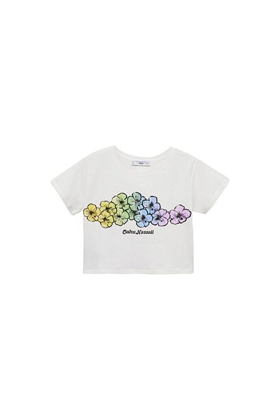 MANGO Woman Tricou de damă alb cireș 67030486