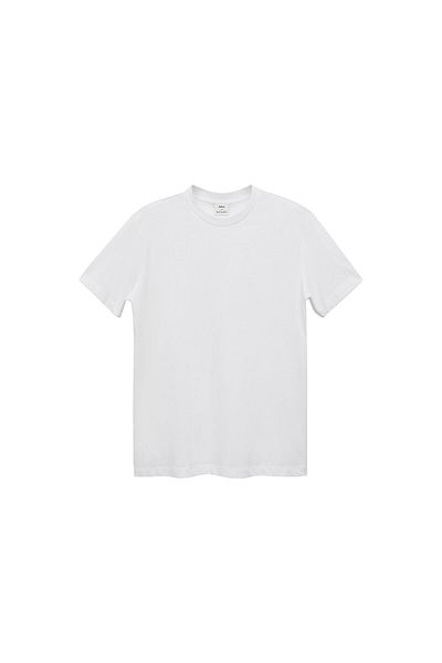 MANGO Woman Λευκό ανδρικό μπλουζάκι 77970606