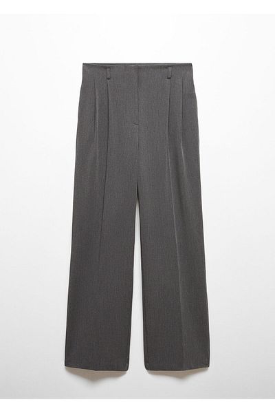 MANGO Woman Gray Women's Trousers 67964029