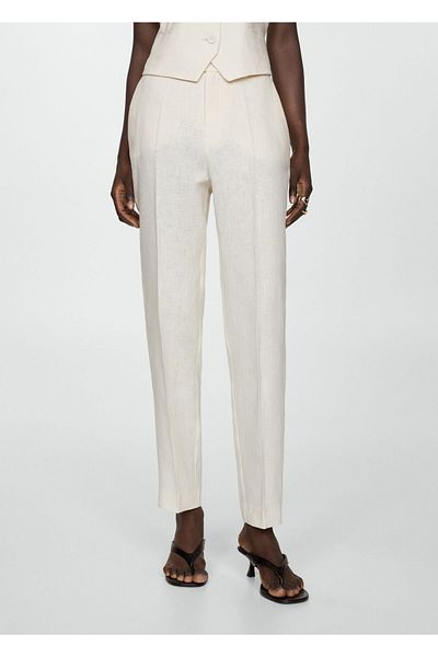 MANGO Natural Women's Trousers 67897111