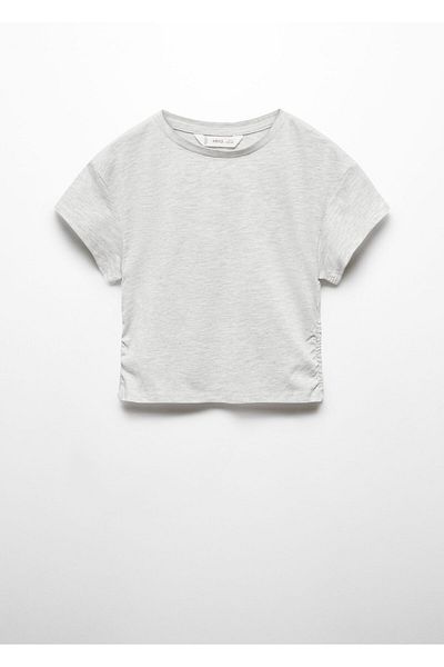 MANGO Woman Light Grey Girl's T-Shirt 67957128
