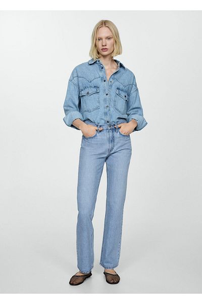 MANGO Woman Medium Denim Color Women's Jeans 67944021