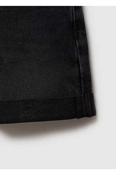 MANGO Woman Siyah Denim Kadın  Şort & Bermuda 77240573