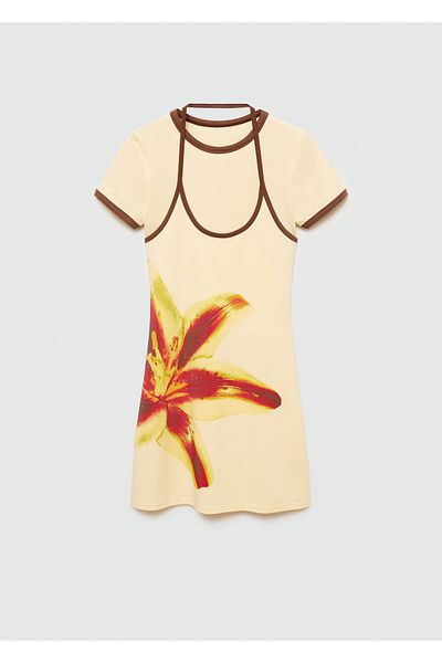 MANGO Woman Γυναικείο φόρεμα VAINILLA 77070626