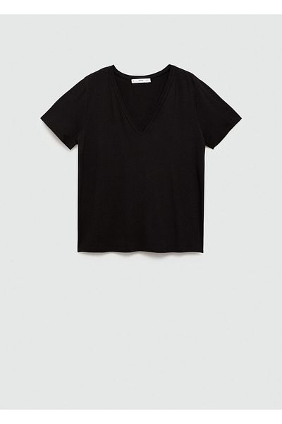 MANGO Woman Women's Black T-Shirt 77170580
