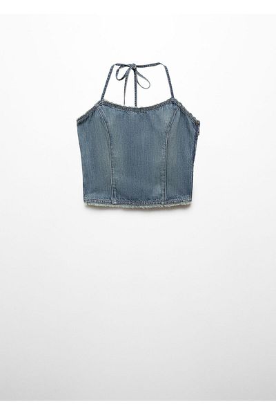 MANGO Woman Blue Women's Bustier 67097916
