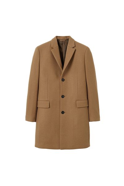 MANGO Woman Men's Dark Camel Coat 27300126