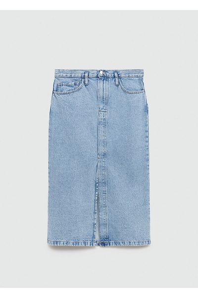 MANGO Light Denim Women's Skirt 77140364