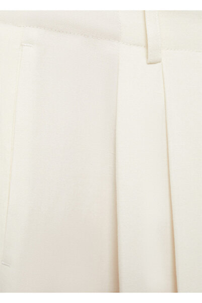 MANGO Woman Beyaz Kadın  Pantolon 67069231