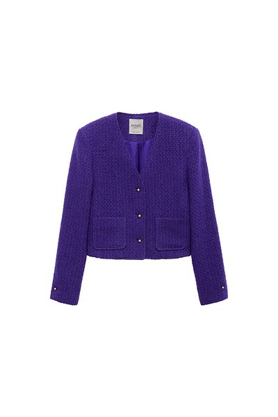 MANGO Woman Jachetă violet pentru femei 77934794
