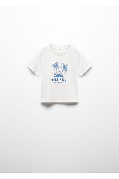 MANGO Woman Tricou alb cireș pentru bebeluș 67027722