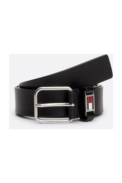 Tommy Hilfiger 5 Holes Natural Leather Men's Tommy Jeans - Black Belt Am0Am12045-Bds