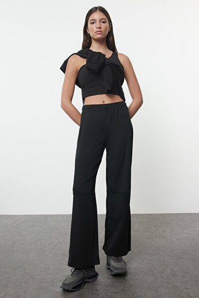 Trendyol Collection Μαύρο αθλητικό παντελόνι Scuba Fabric - THMAW25EA00004