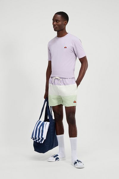 Ellesse Herren-Badeshorts – Lavendel/Off White/Green