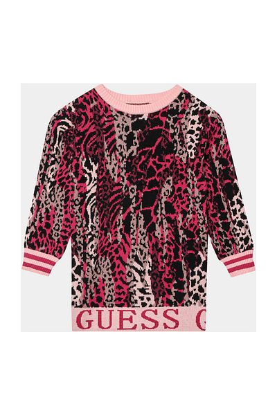 Guess Πλεκτό φόρεμα Pink Kids