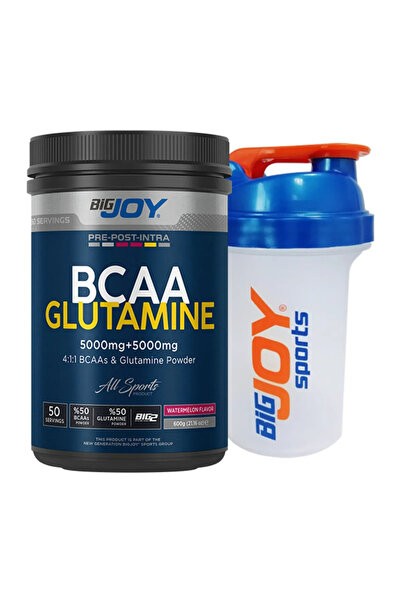 Bigjoy Sports أحماض أمينية - BCAA جلوتامين بنكهة البطيخ 50 حصة 600 جرام سلسلة مزيج 50/50