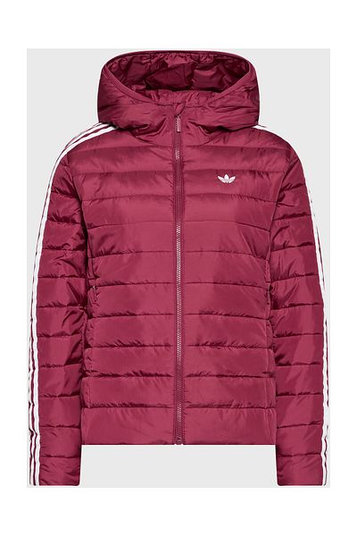 adidas Down Jacket, For Women, Pockets, With Hood, Long Sleeves, Bi-Color, With Logo, Zip Closure