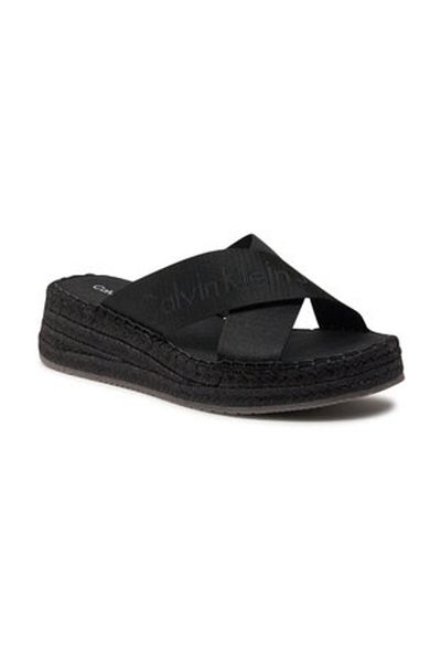 Calvin Klein Černé dámské pantofle – pohodlná podešev, logo značky, YW0YW01364-0GT