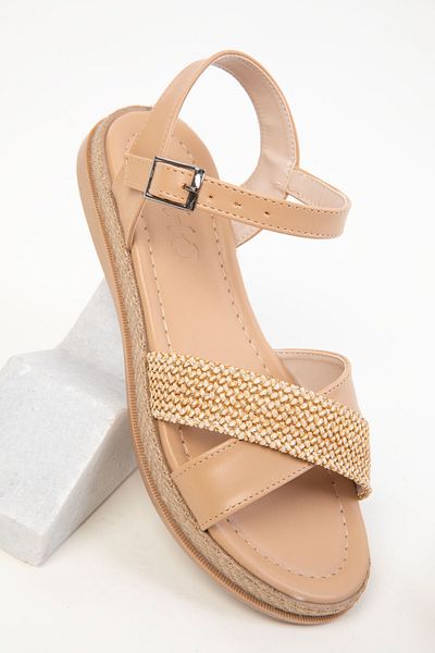 SOHO Nude-Stroh Damen Sandalen 20397