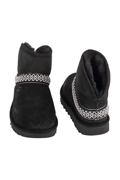 UGG Dámské semišové černé boty a botičky se vzorem na kotník 1158262 -ČERNÁ