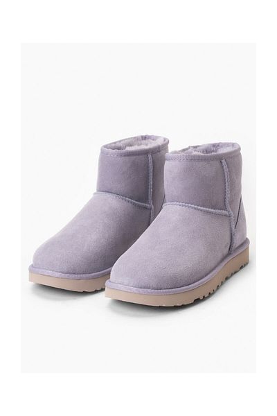 UGG Wildleder + Leder Flieder Damenstiefel W CLASSIC MINI II 1016222