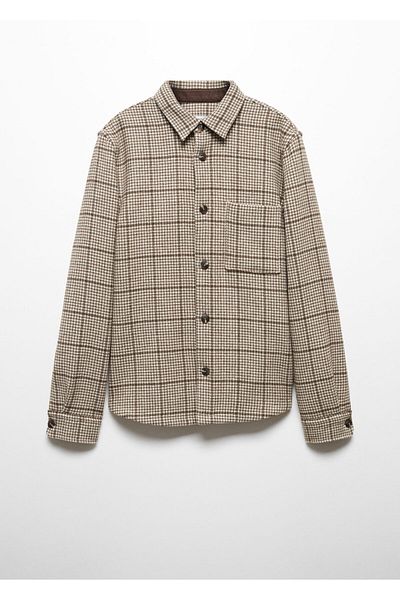 MANGO Hnědá pánská košile 57057710