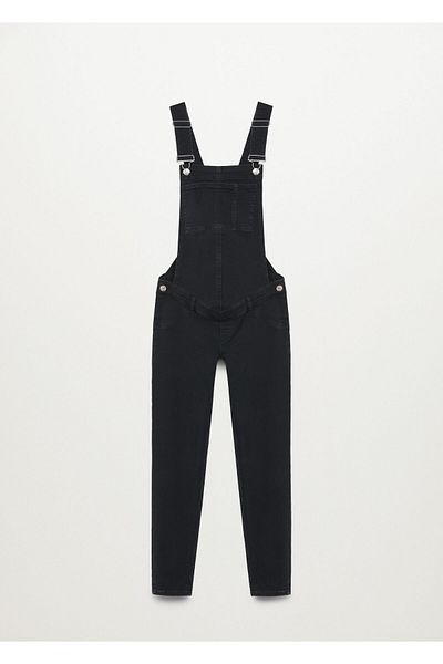 MANGO Women's Black Denim Jumpsuit 37401076