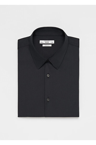 MANGO Woman Siyah Erkek Gömlek 47096327