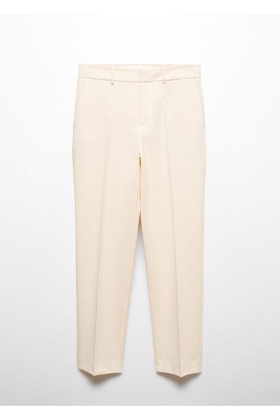 MANGO Natural Women's Trousers 57900365