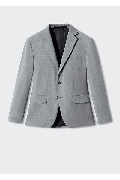 MANGO Men's Gray Blazer Jacket 47150656