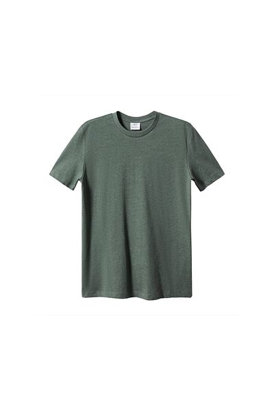 MANGO Tricou verde mușchi pentru bărbați 57810803