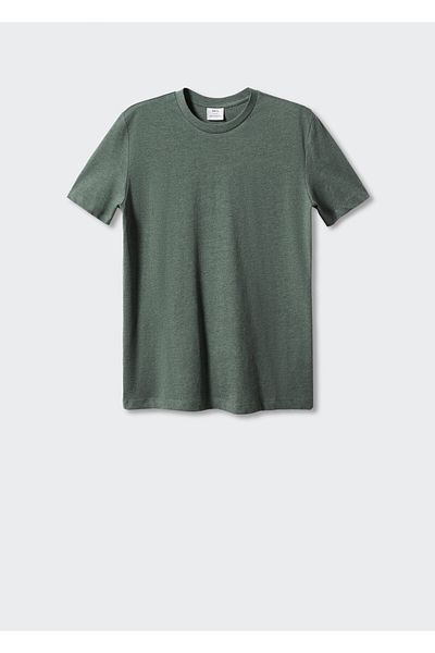 MANGO Tricou verde mușchi pentru bărbați 57810803