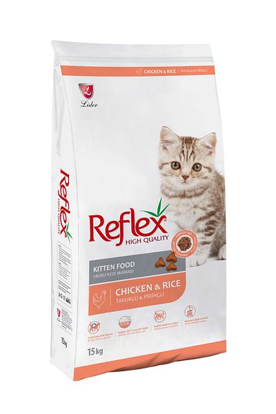 Reflex 15 كجم طعام للقطط الصغيرة مع لحم الدجاج