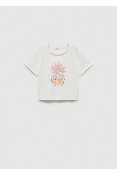 MANGO Woman Dívčí tričko Cherry White 67007950