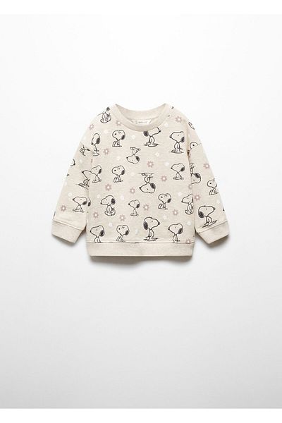 MANGO Sand Color Baby Girl Sweatshirt - 67013695