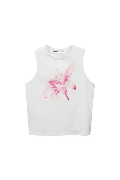 MANGO Weißes Damen-T-Shirt 67007941