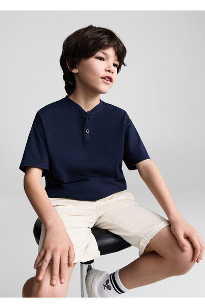 MANGO Woman Erkek Çocuk Lacivert T-Shirt 67906020