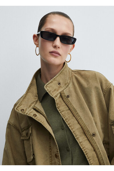 MANGO Woman KHAKI Kadın  Kaban 67066316