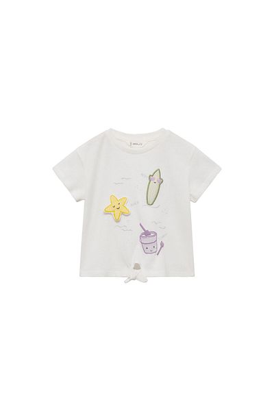 MANGO Woman Tricou alb cireș pentru fetiță 67007951