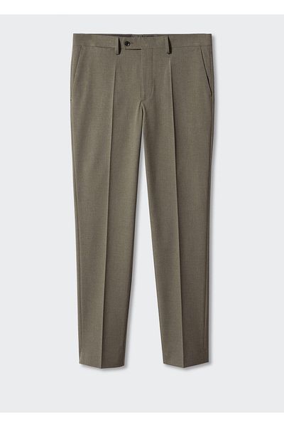 MANGO Men's Pastel Green Trousers 57110546