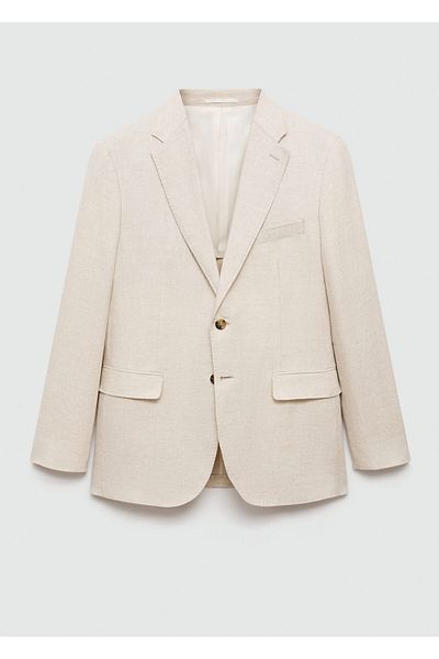 MANGO Ανδρικό σακάκι μπλέιζερ BEIGE 77110585