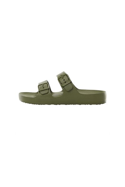 MANGO Woman Khaki Kapcie Chłopięce 67067694