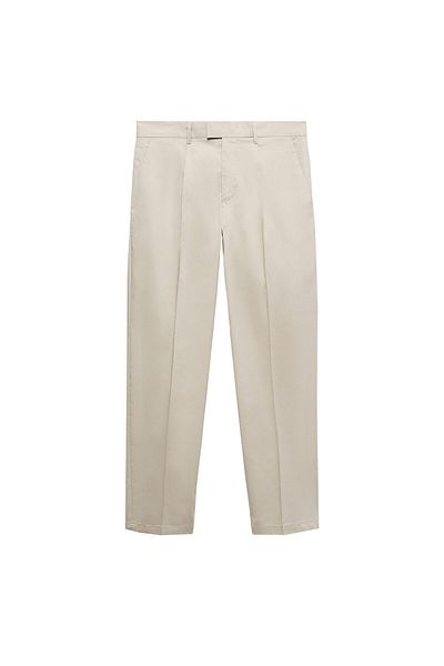 MANGO Woman Ανδρικό μπεζ παντελόνι 77110571