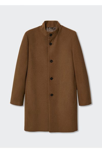 MANGO Woman Ανδρικό παλτό Dark Camel 47940552