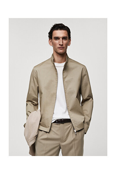 MANGO Man Βαμβακερό μπουφάν με φερμουάρ