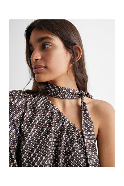 MANGO Kids Ασύμμετρο φόρεμα με στάμπα