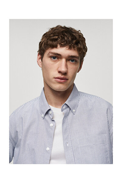 MANGO Man 100% bavlna kodak pruhovaná košile