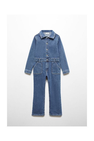 MANGO Kids Langer Jeans-Jumpsuit
