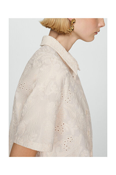 MANGO Woman Embroidered detail shirt